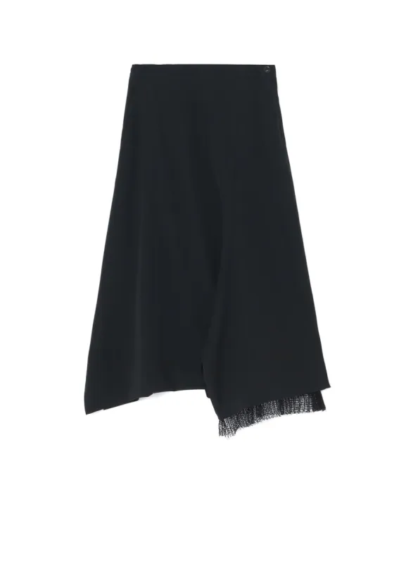 WOOL GABARDINE WAIST STRING ASYMMETRY PANTS sold by Yohji Yamamoto