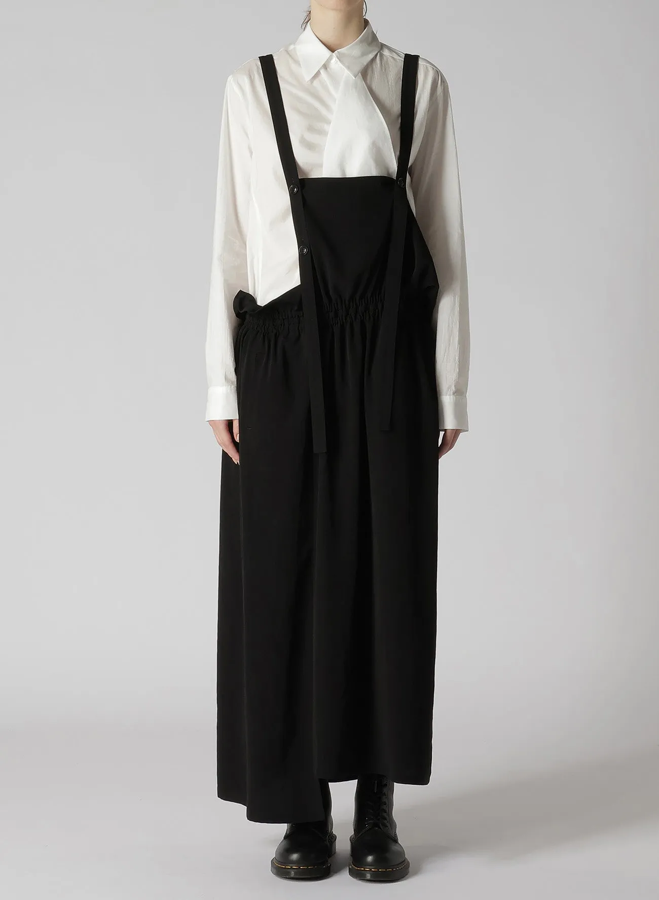 CREPE de CHINE GATHERED JUMPER DRESS sold by Yohji Yamamoto product image thumbnail 4