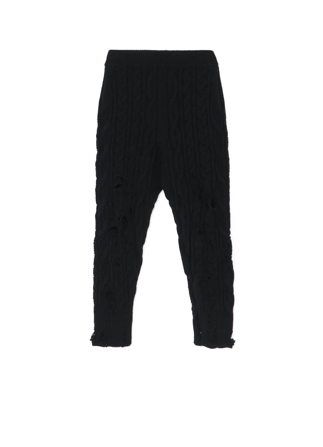 ACRYLIC WOOL RIPPED ARAN KNIT RIB PANTS sold by Yohji Yamamoto