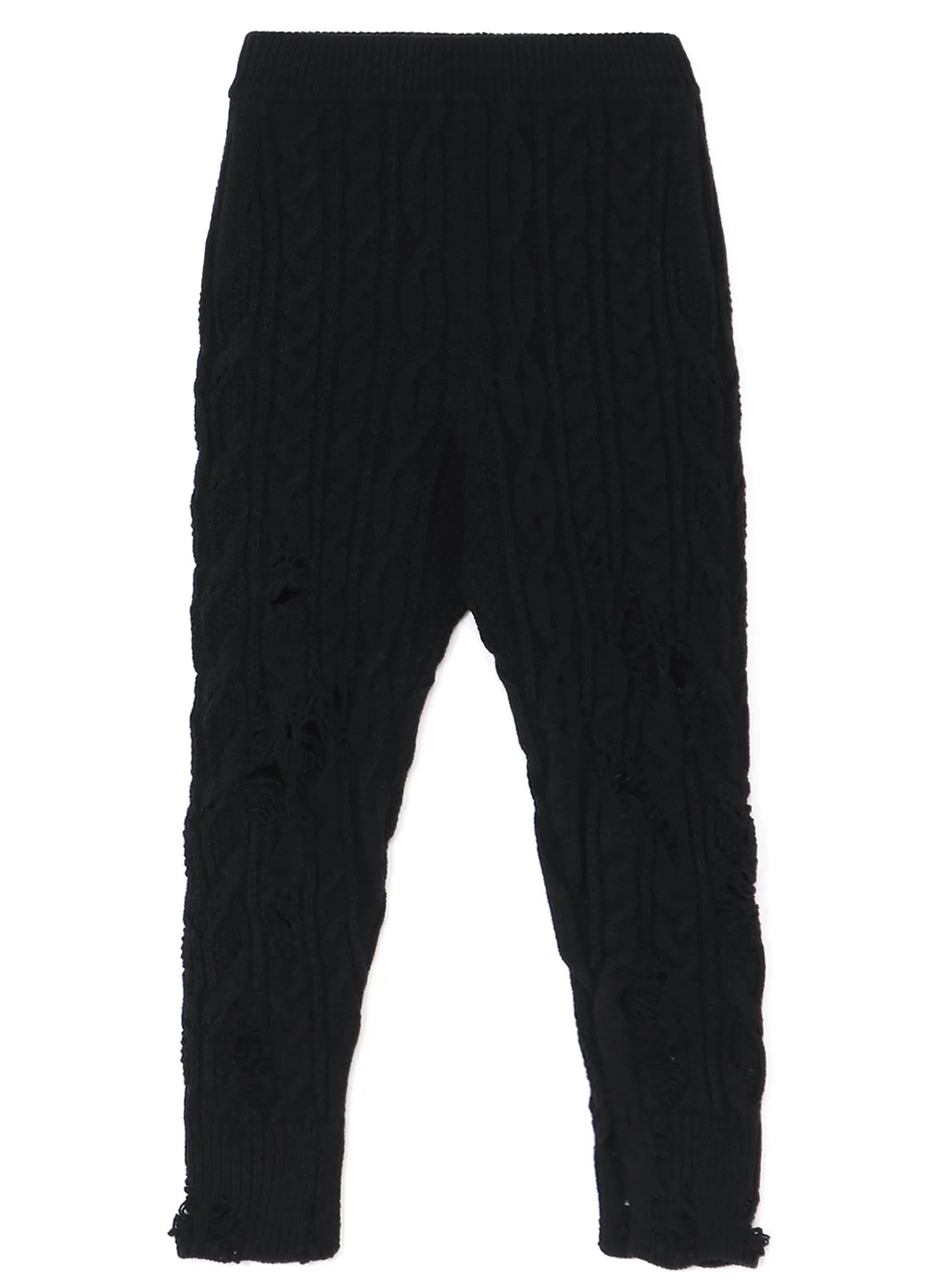 ACRYLIC WOOL RIPPED ARAN KNIT RIB PANTS sold by Yohji Yamamoto product image thumbnail 2