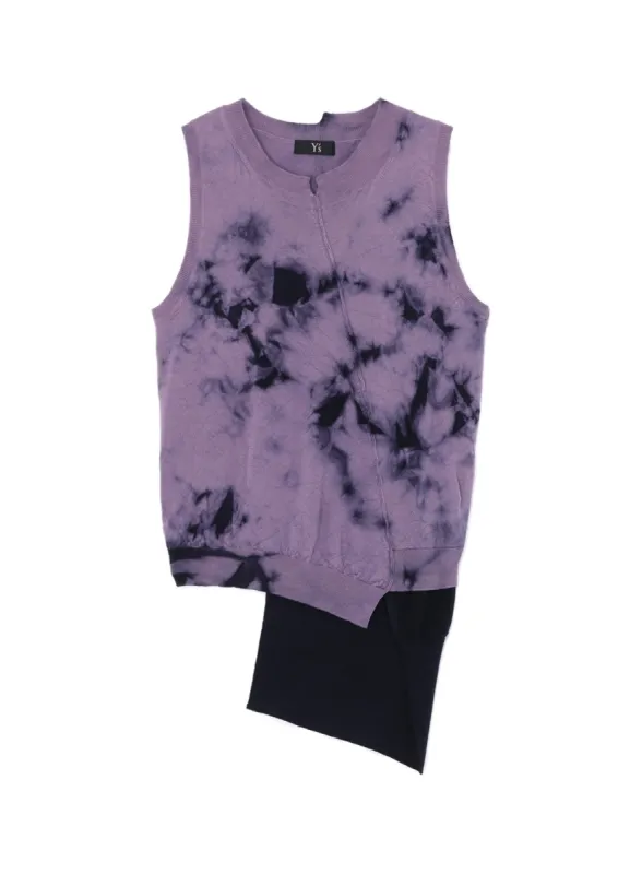 UNEVENLY DYED CABLE KNIT SWEATER VEST made by Yohji Yamamoto