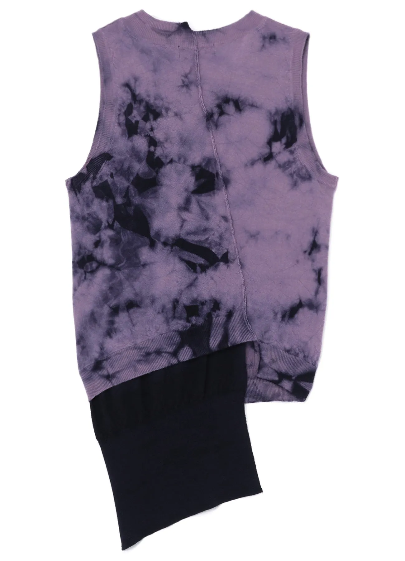 UNEVENLY DYED CABLE KNIT SWEATER VEST sold by Yohji Yamamoto product image thumbnail 3