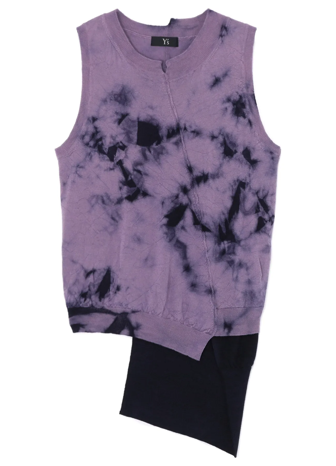 UNEVENLY DYED CABLE KNIT SWEATER VEST sold by Yohji Yamamoto product image thumbnail 2