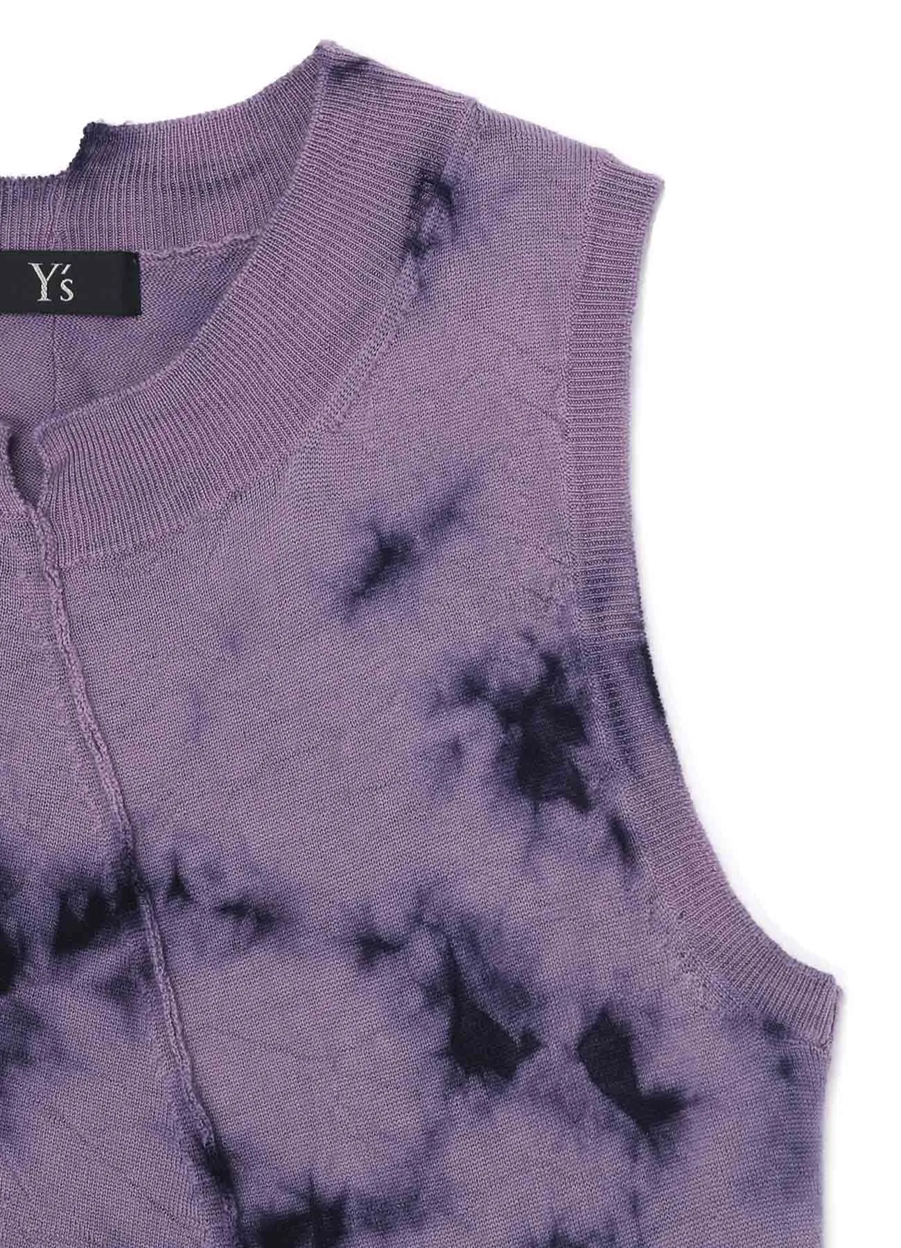 UNEVENLY DYED CABLE KNIT SWEATER VEST sold by Yohji Yamamoto product image thumbnail 5