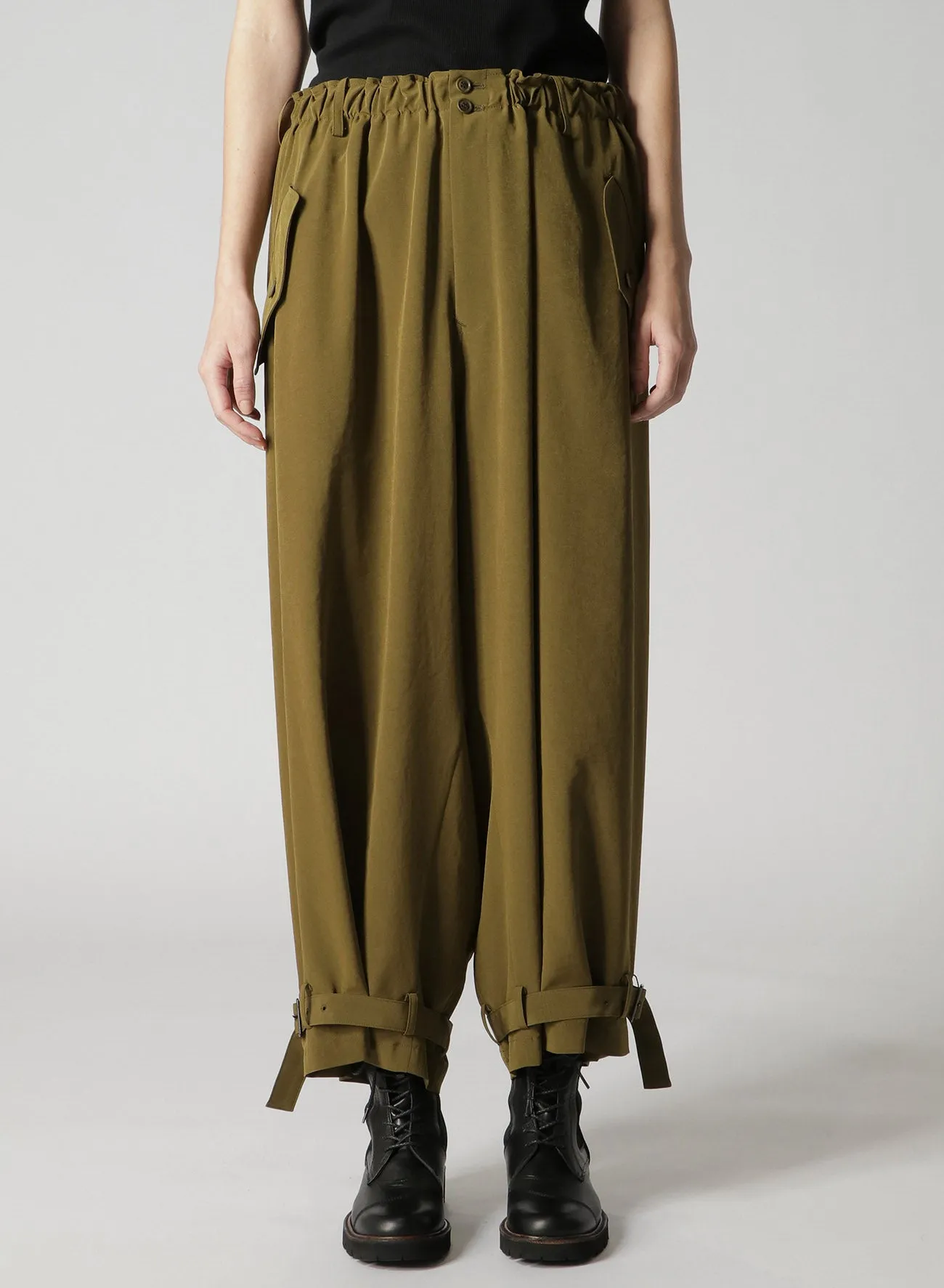 GATHERED HEM-BELTED PANTS sold by Yohji Yamamoto product image thumbnail 4