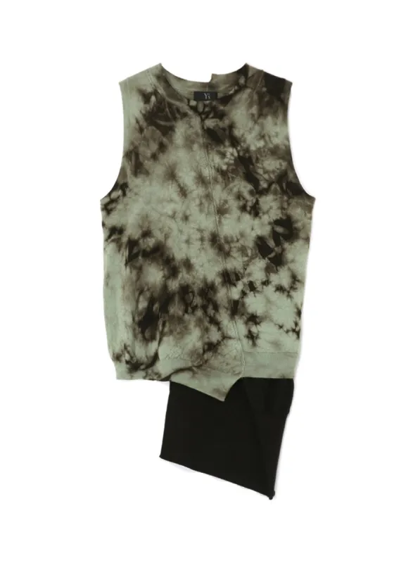 UNEVENLY DYED CABLE KNIT SWEATER VEST made by Yohji Yamamoto