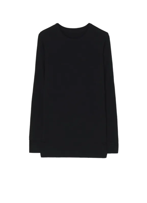 HIGH TWIST COTTON ROUND NECK DOUBLE LAYERED T-SHIRT sold by Yohji Yamamoto
