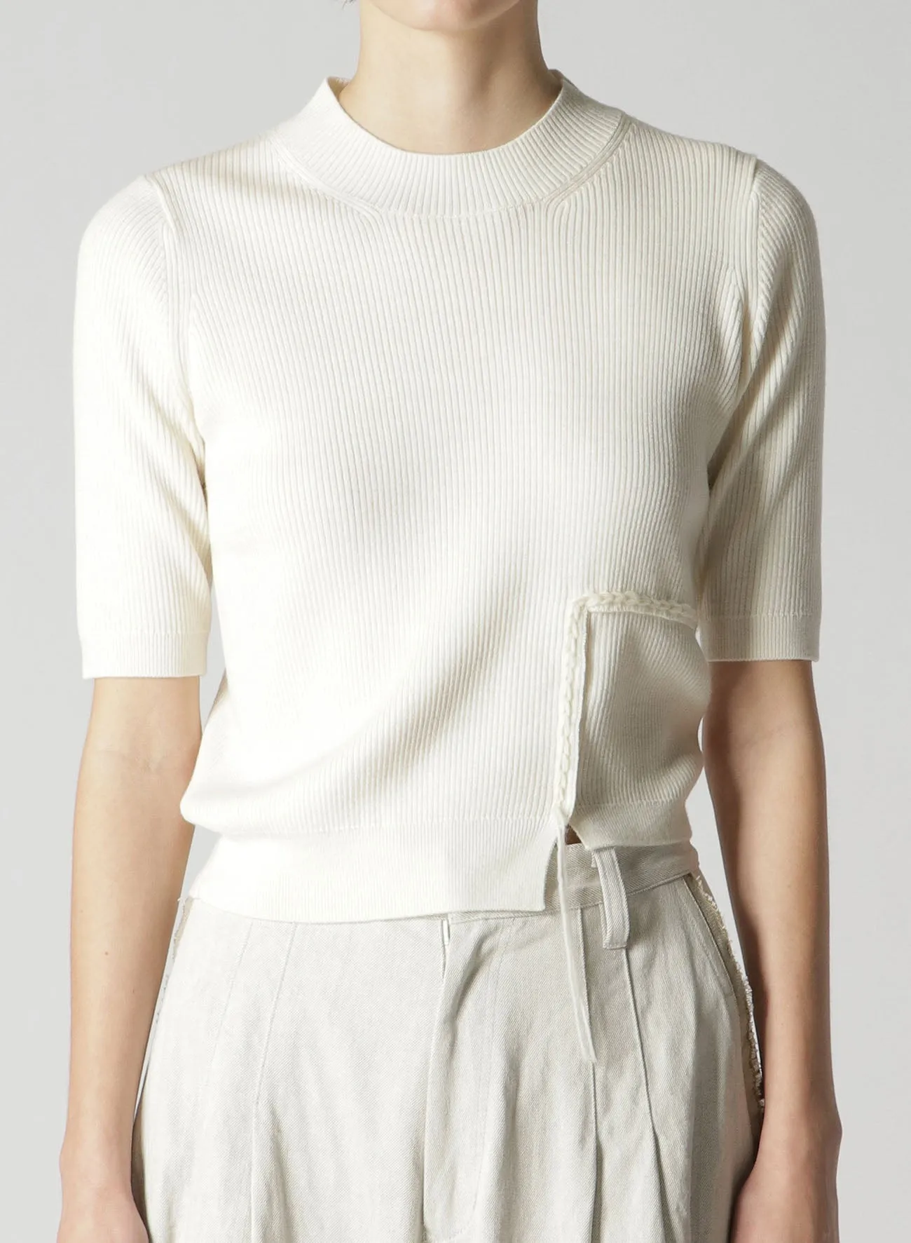 DAMAGED RIBBED T-SHIRT sold by Yohji Yamamoto product image thumbnail 4