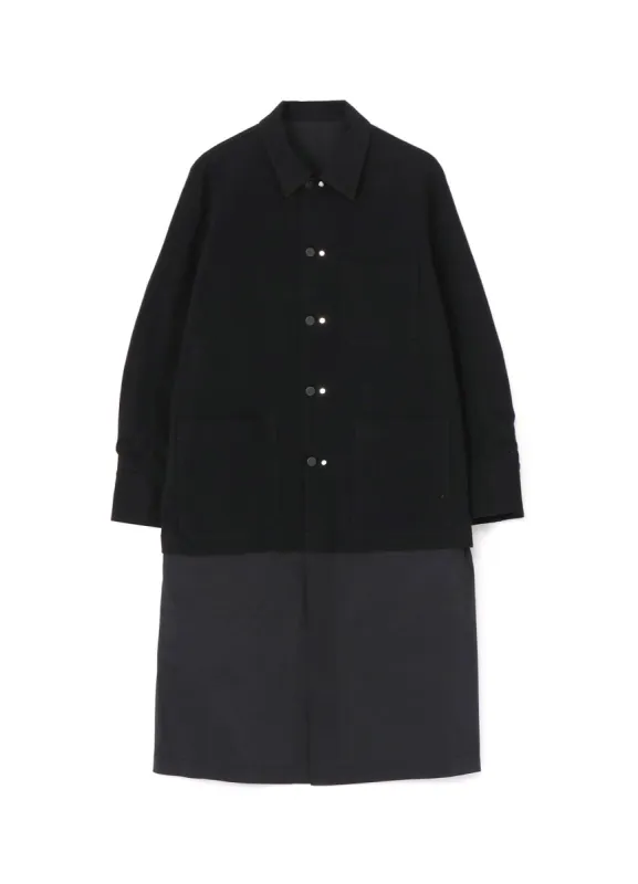 HARD TWISTED COTTON SATIN REVSERSIBLE COAT sold by Yohji Yamamoto