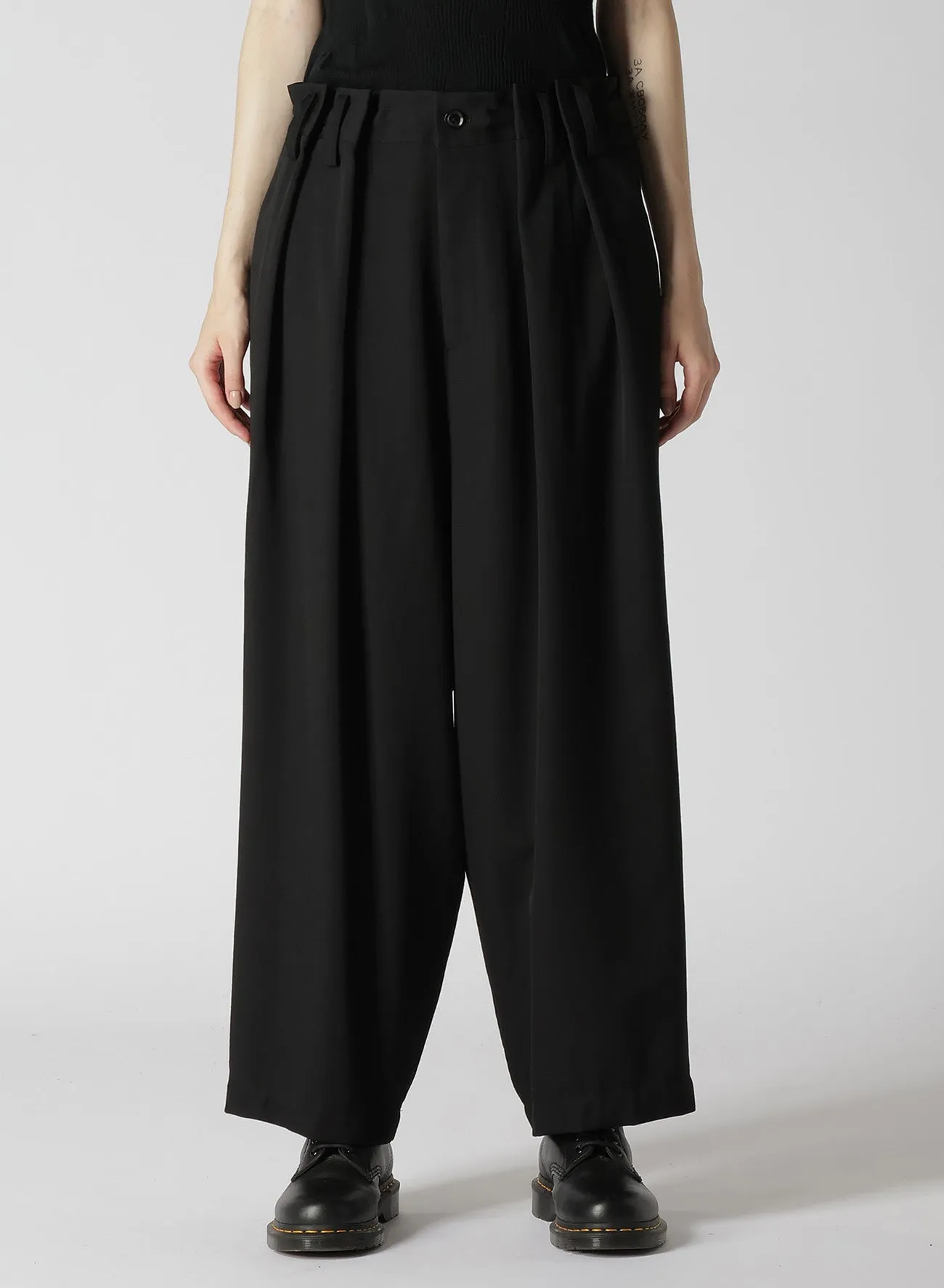 WOOL GABARDINE PLEATED PANTS sold by Yohji Yamamoto product image thumbnail 4