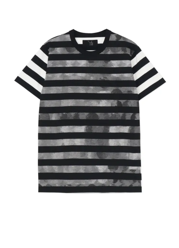 STRIPE WITH POLKA DOT PIGMENT PRINT T sold by Yohji Yamamoto