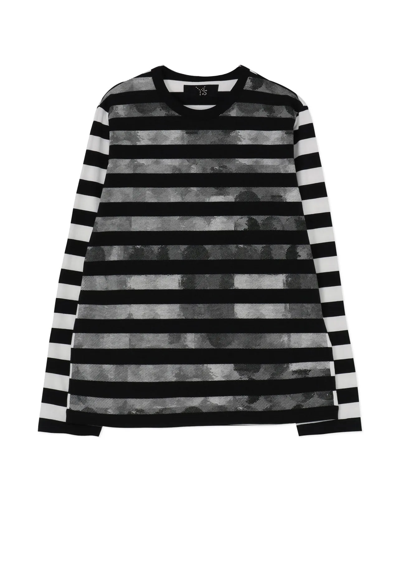 STRIPE WITH POLKA DOT PIGMENT PRINT LONG T sold by Yohji Yamamoto
