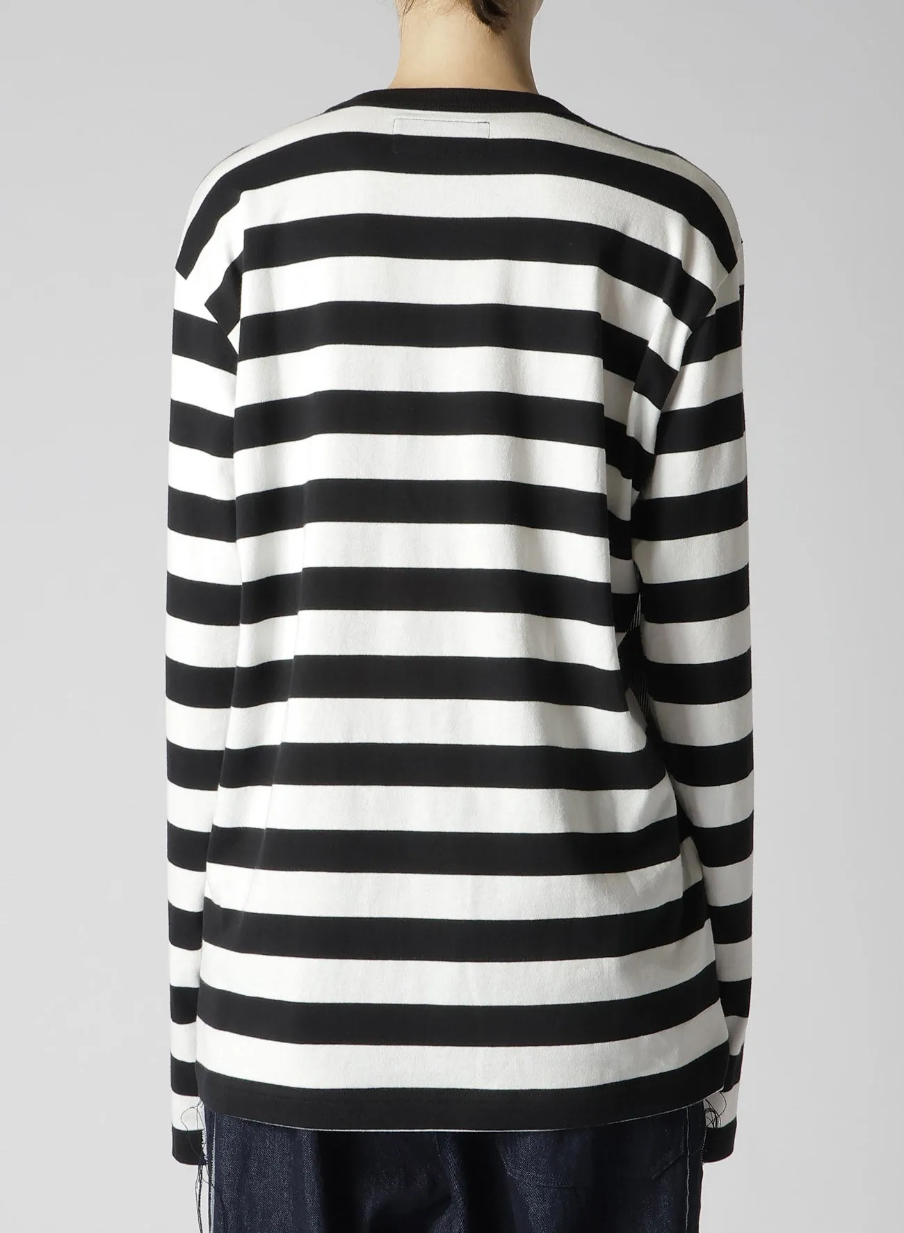STRIPE WITH POLKA DOT PIGMENT PRINT LONG T sold by Yohji Yamamoto product image thumbnail 5