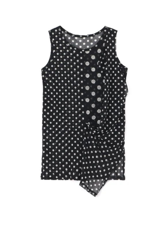 POLYESTER TULLE POLKA DOT SLEEVELESS T sold by Yohji Yamamoto