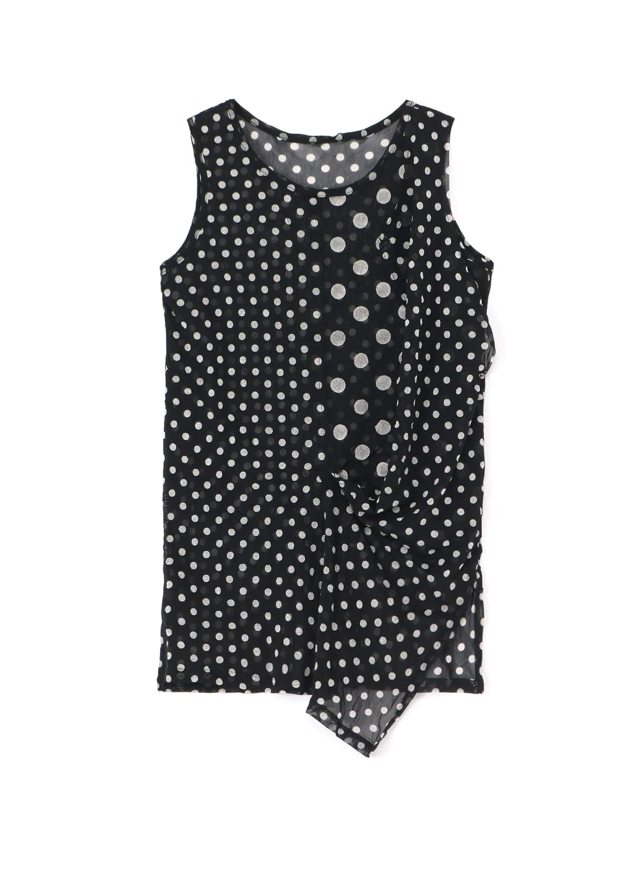 POLYESTER TULLE POLKA DOT SLEEVELESS T sold by Yohji Yamamoto