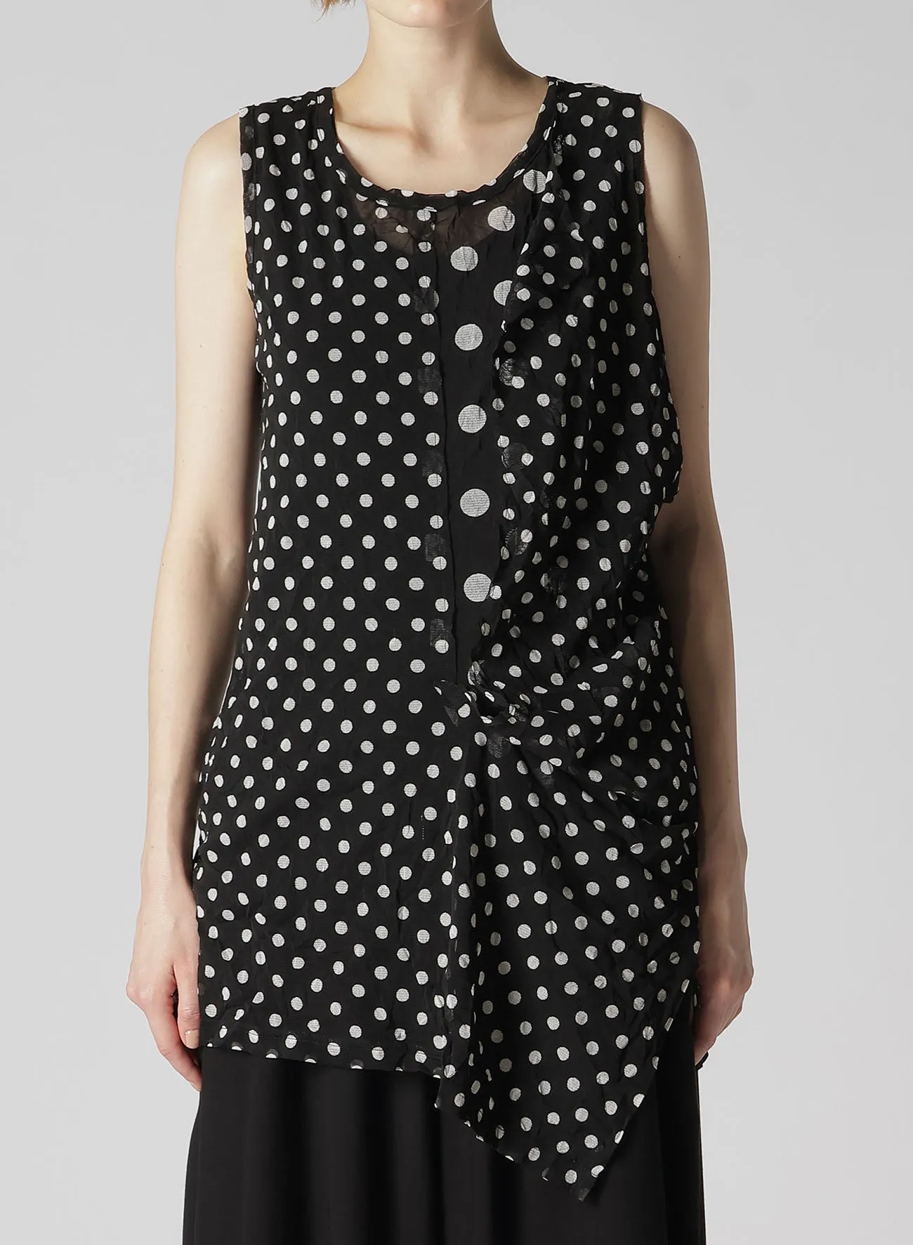 POLYESTER TULLE POLKA DOT SLEEVELESS T sold by Yohji Yamamoto product image thumbnail 4