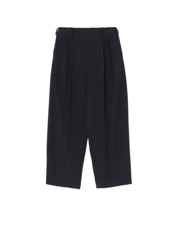 W/RY LIGHT STRIPE DOUBLE TUCKED WIDE PANTS sold by Yohji Yamamoto