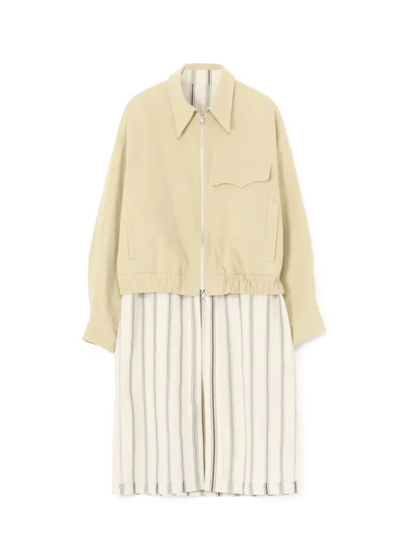 HARD TWISTED COTTON SATIN REVERSIBLE COAT sold by Yohji Yamamoto