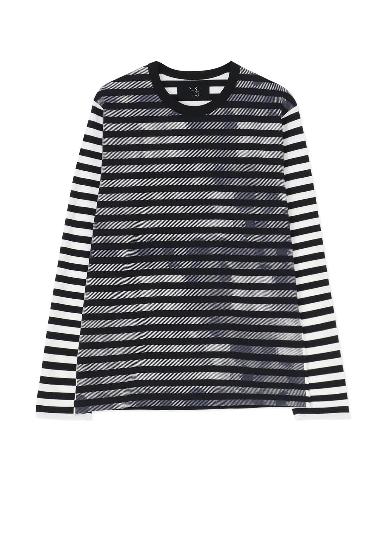 STRIPE WITH POLKA DOT PIGMENT PRINT LONG T sold by Yohji Yamamoto