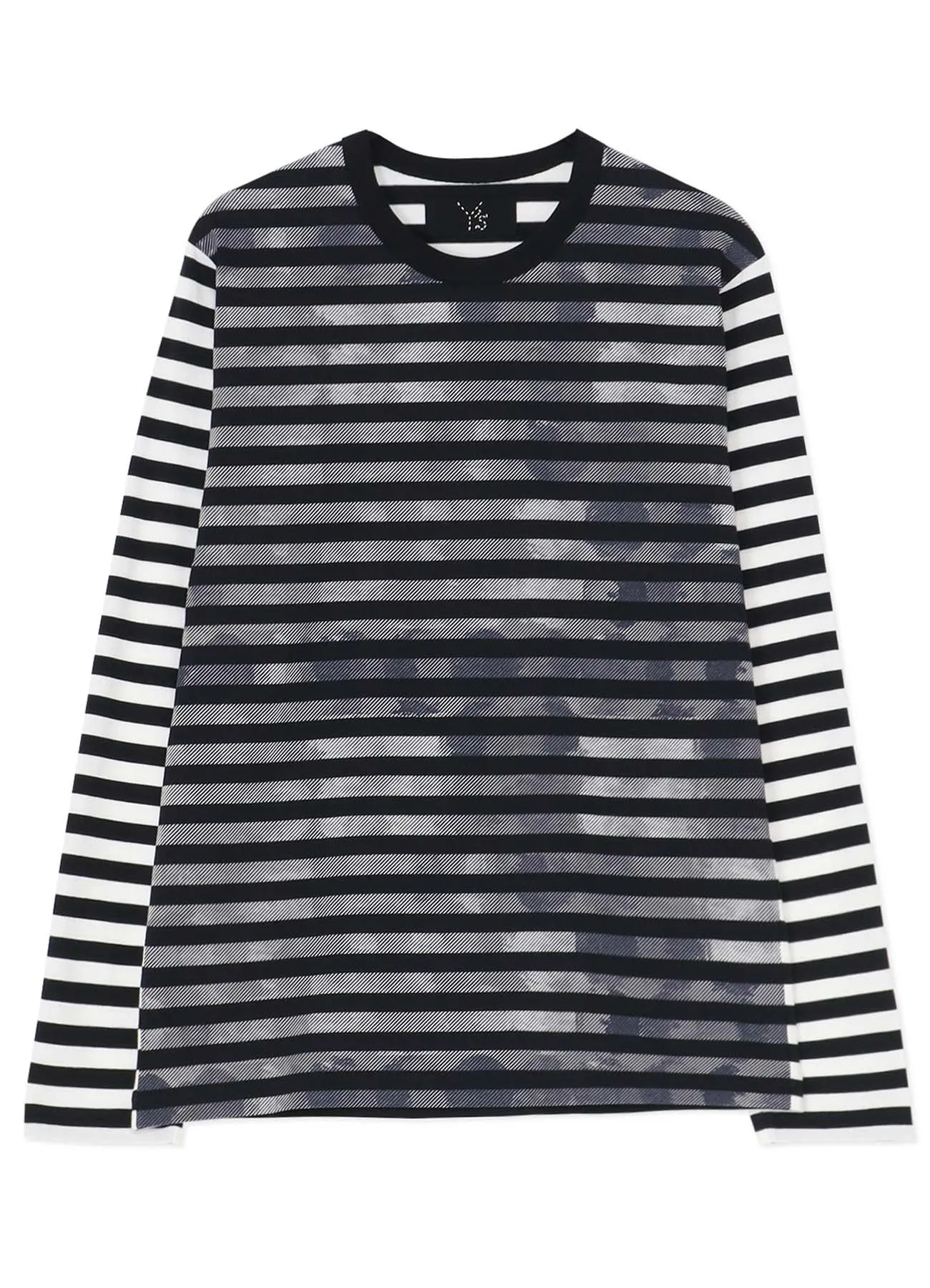 STRIPE WITH POLKA DOT PIGMENT PRINT LONG T sold by Yohji Yamamoto product image thumbnail 2