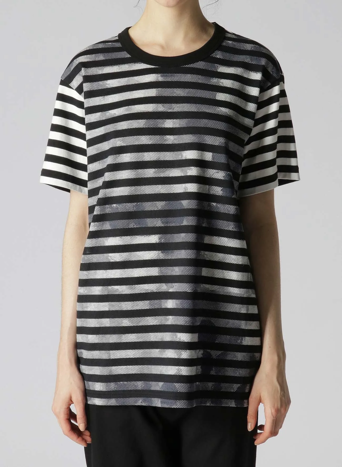 STRIPE WITH POLKA DOT PIGMENT PRINT T sold by Yohji Yamamoto product image thumbnail 4