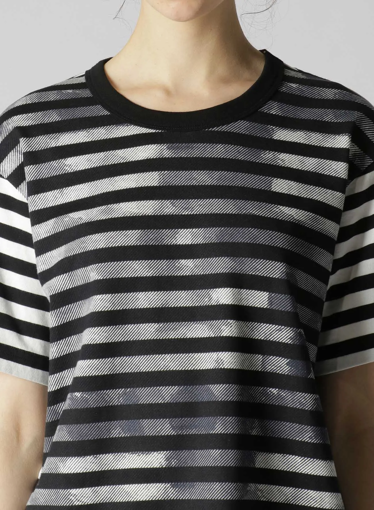 STRIPE WITH POLKA DOT PIGMENT PRINT T sold by Yohji Yamamoto product image thumbnail 5