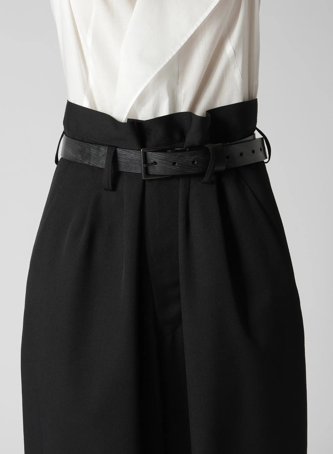 WOOL GABARDINE HIGH WAIST BELTED PANTS sold by Yohji Yamamoto product image thumbnail 4