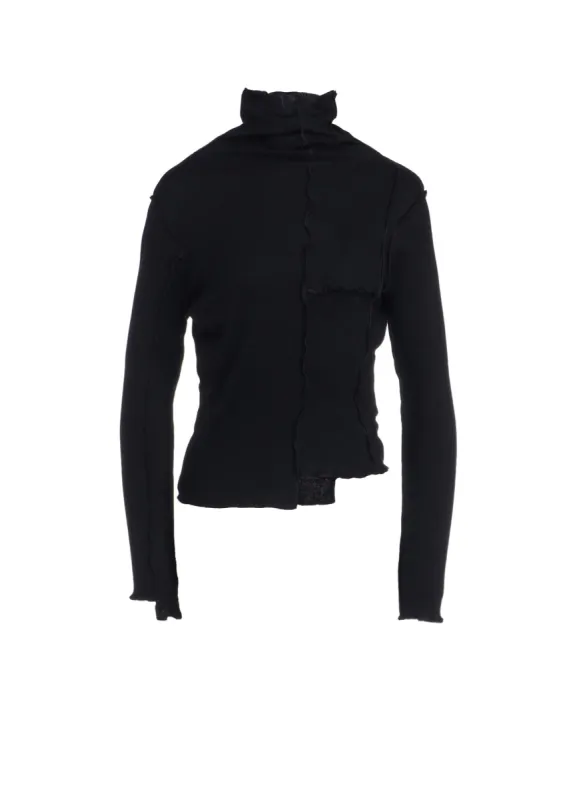 C/Ry RIB PATCHWORK HIGH NECK LONG SLEEVE T sold by Yohji Yamamoto