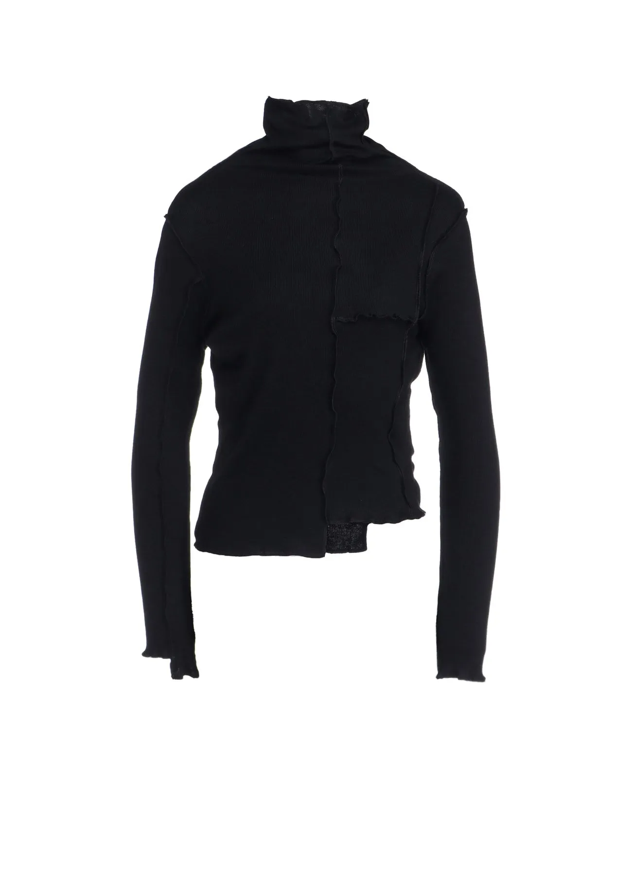 C/Ry RIB PATCHWORK HIGH NECK LONG SLEEVE T sold by Yohji Yamamoto