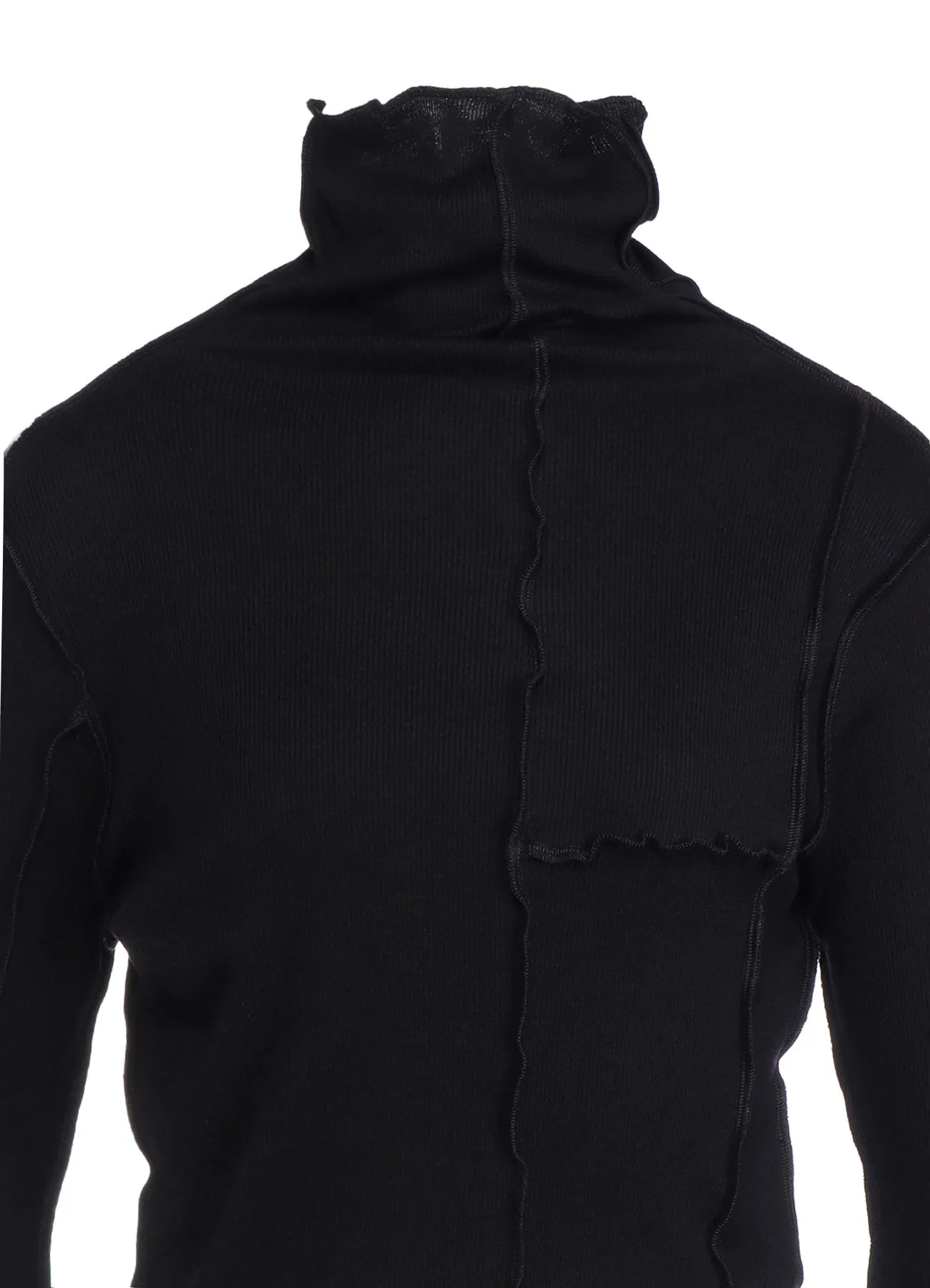 C/Ry RIB PATCHWORK HIGH NECK LONG SLEEVE T sold by Yohji Yamamoto product image thumbnail 5