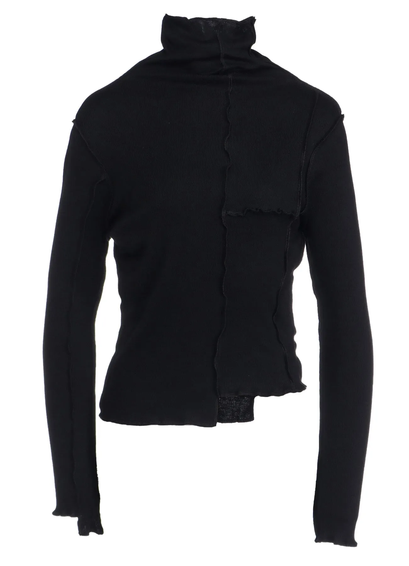 C/Ry RIB PATCHWORK HIGH NECK LONG SLEEVE T sold by Yohji Yamamoto product image thumbnail 2