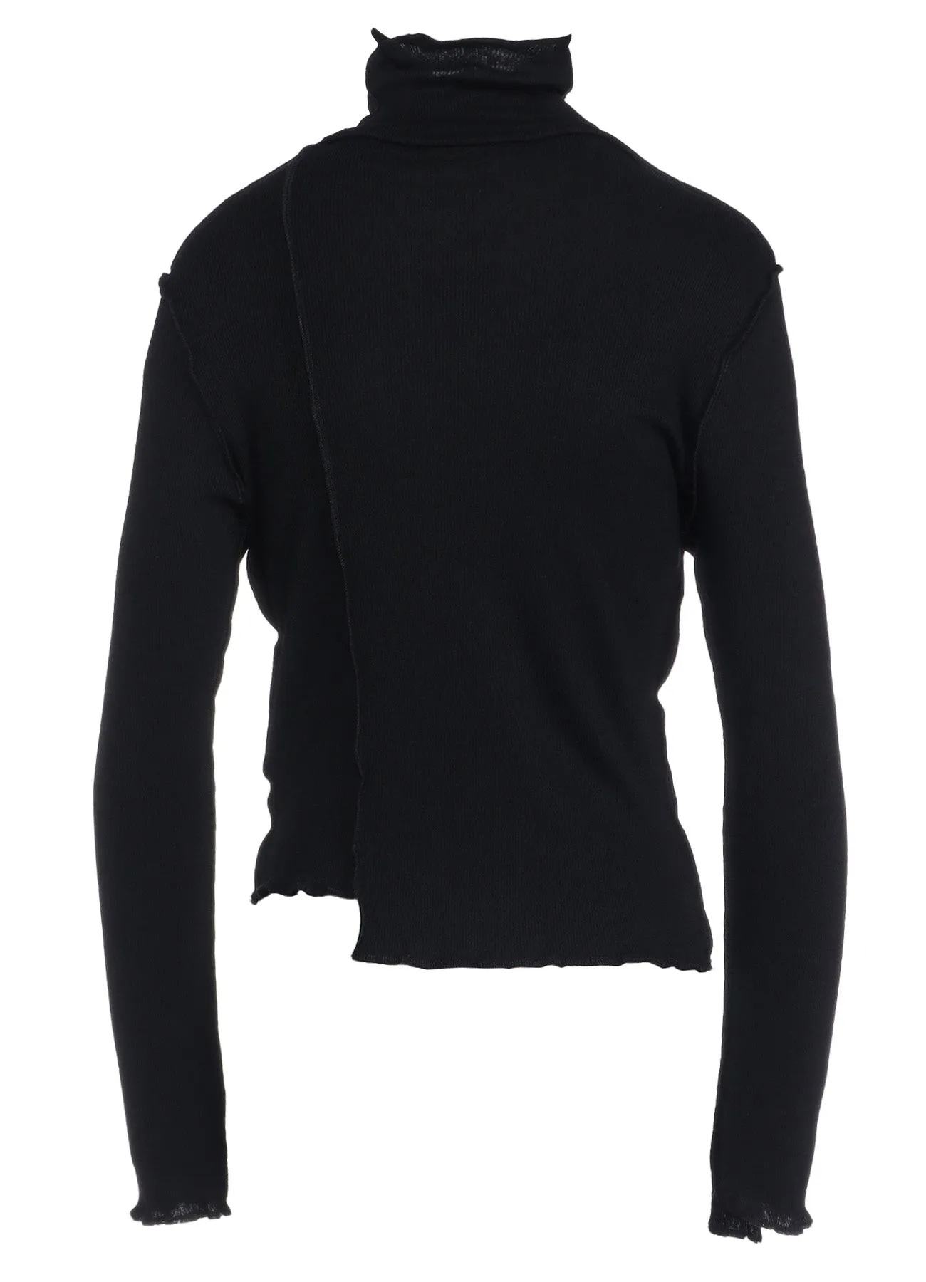 C/Ry RIB PATCHWORK HIGH NECK LONG SLEEVE T sold by Yohji Yamamoto product image thumbnail 4