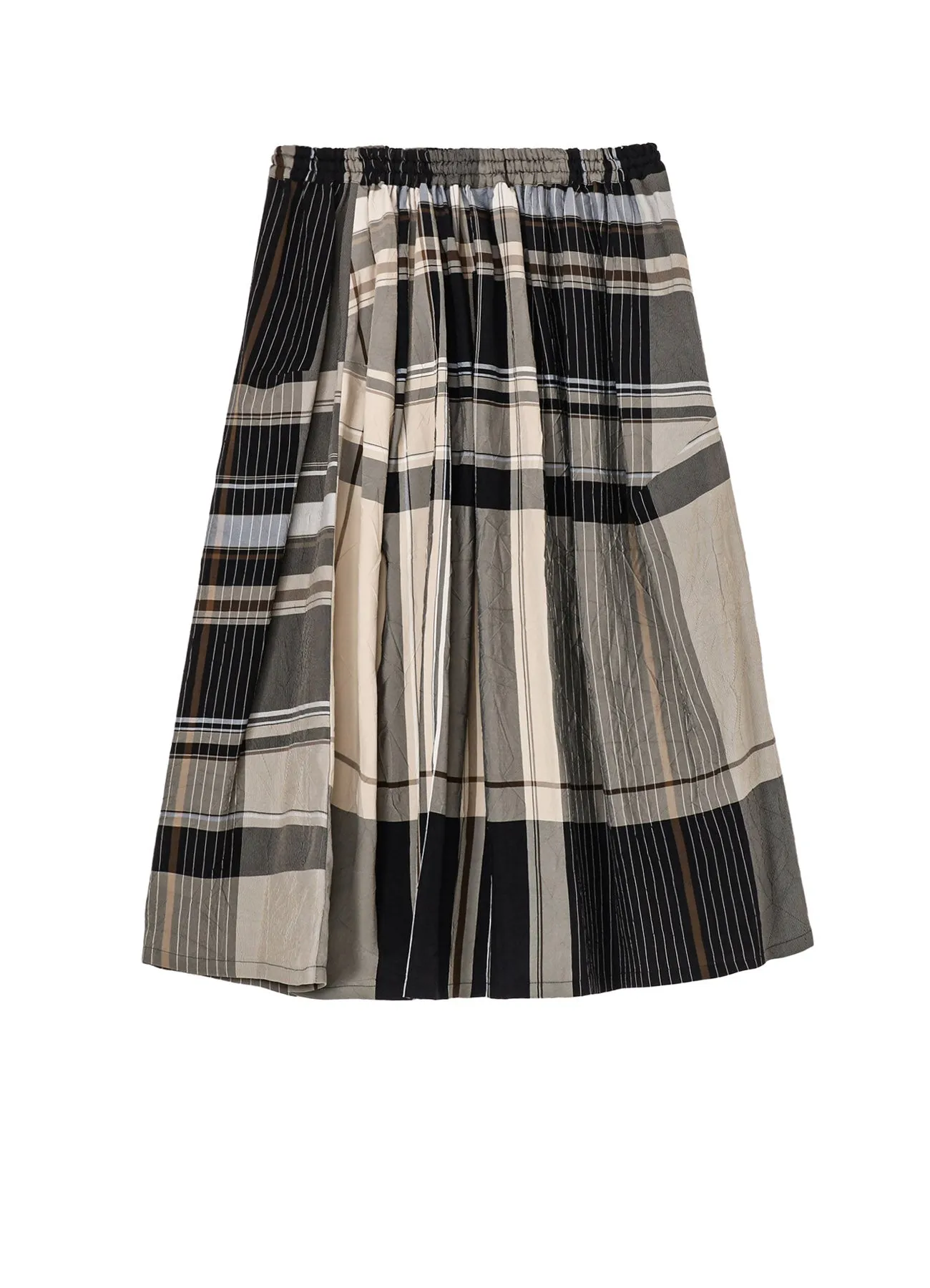 RAYON WRINKLED PLAID SKIRT sold by Yohji Yamamoto