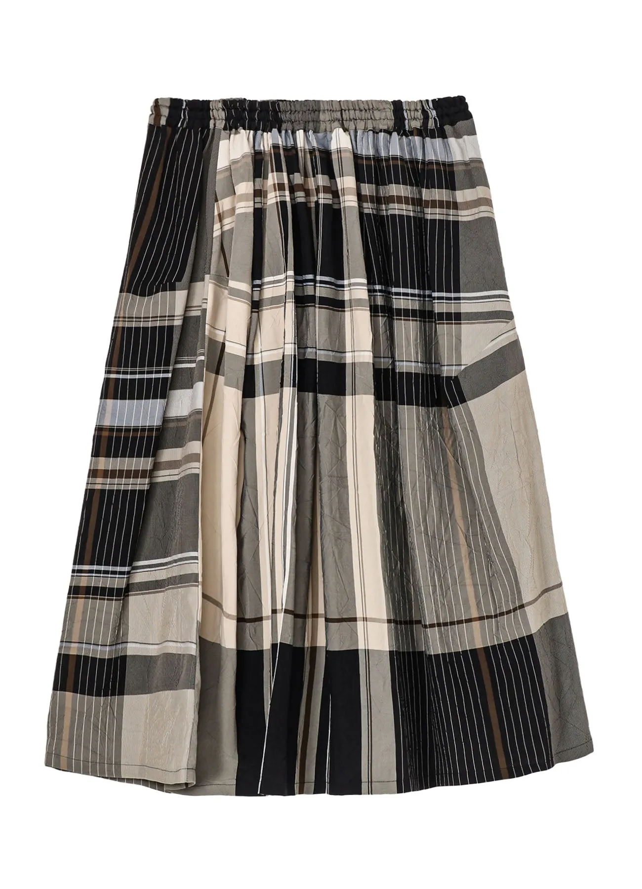 RAYON WRINKLED PLAID SKIRT sold by Yohji Yamamoto product image thumbnail 2