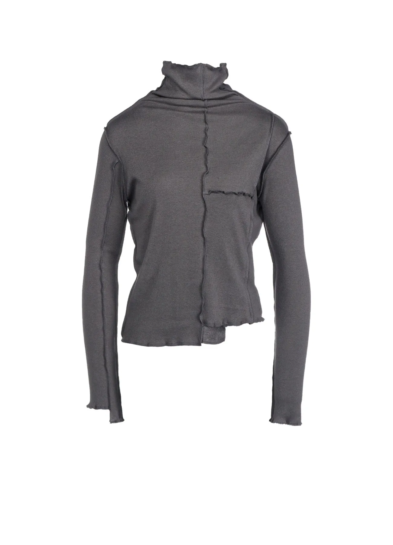 C/Ry RIB PATCHWORK HIGH NECK LONG SLEEVE T sold by Yohji Yamamoto