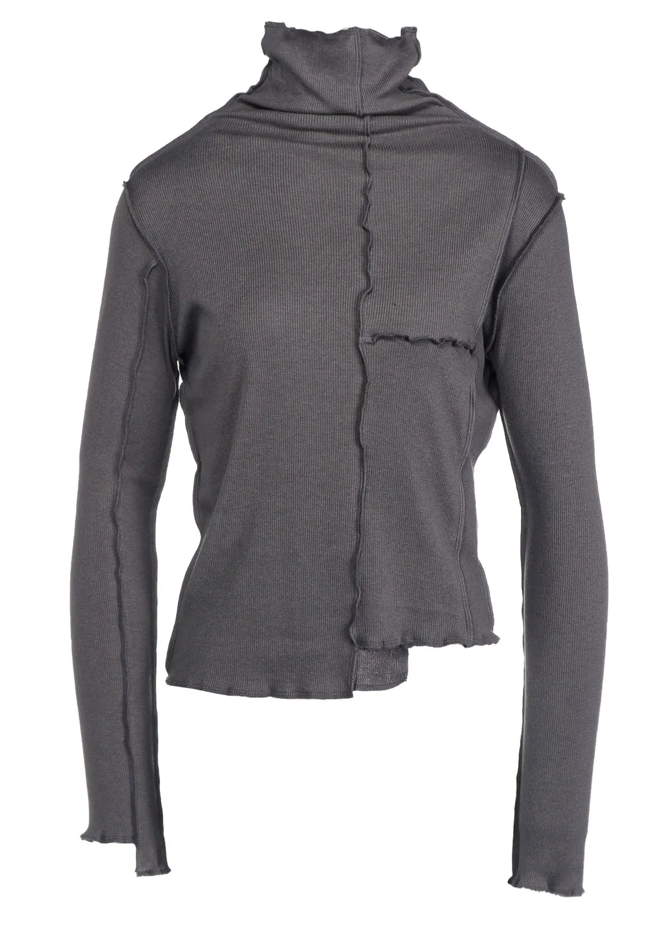 C/Ry RIB PATCHWORK HIGH NECK LONG SLEEVE T sold by Yohji Yamamoto product image thumbnail 2
