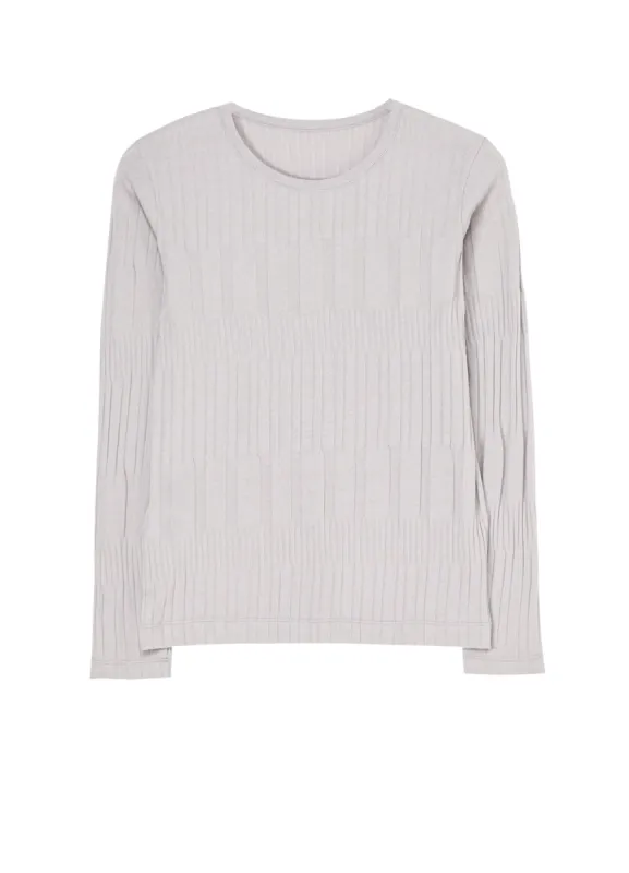 40/ COTTON HARD TWISTED WRINKLED RIBBED LONG SLEEVE T sold by Yohji Yamamoto