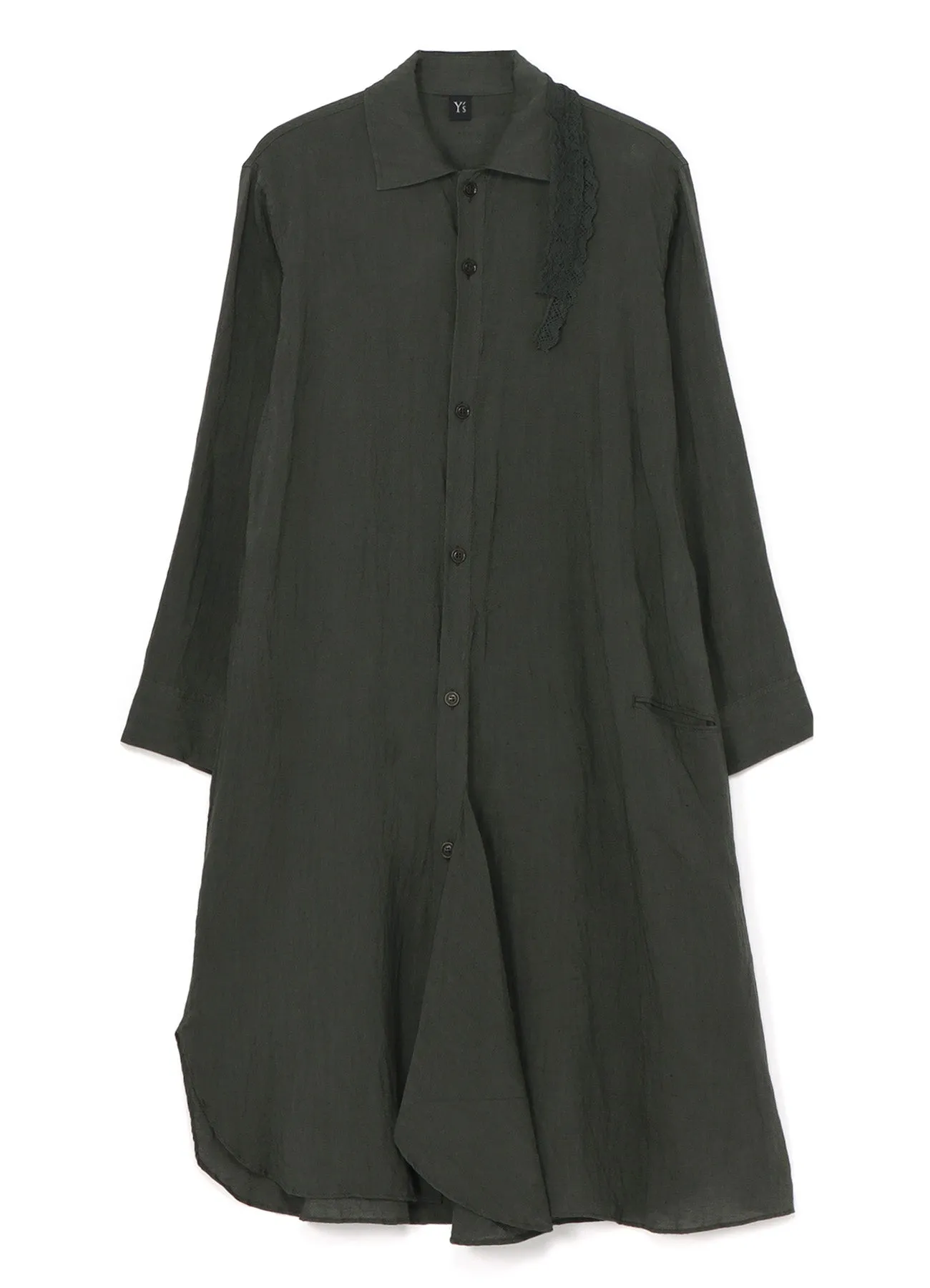 LINEN FRONT DRAPE SHIRTS DRESS sold by Yohji Yamamoto product image thumbnail 2