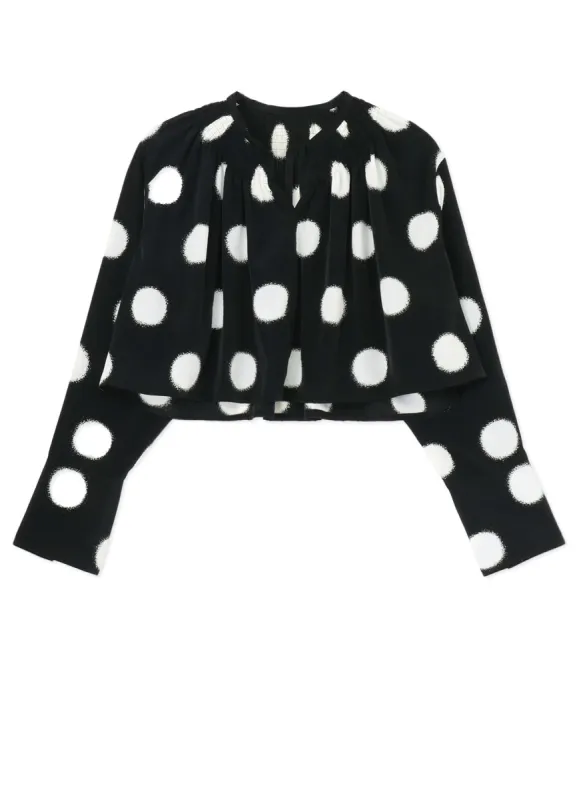 LARGE POLKA DOT CRAPE DE CHINE GATHERED BLOUSE sold by Yohji Yamamoto