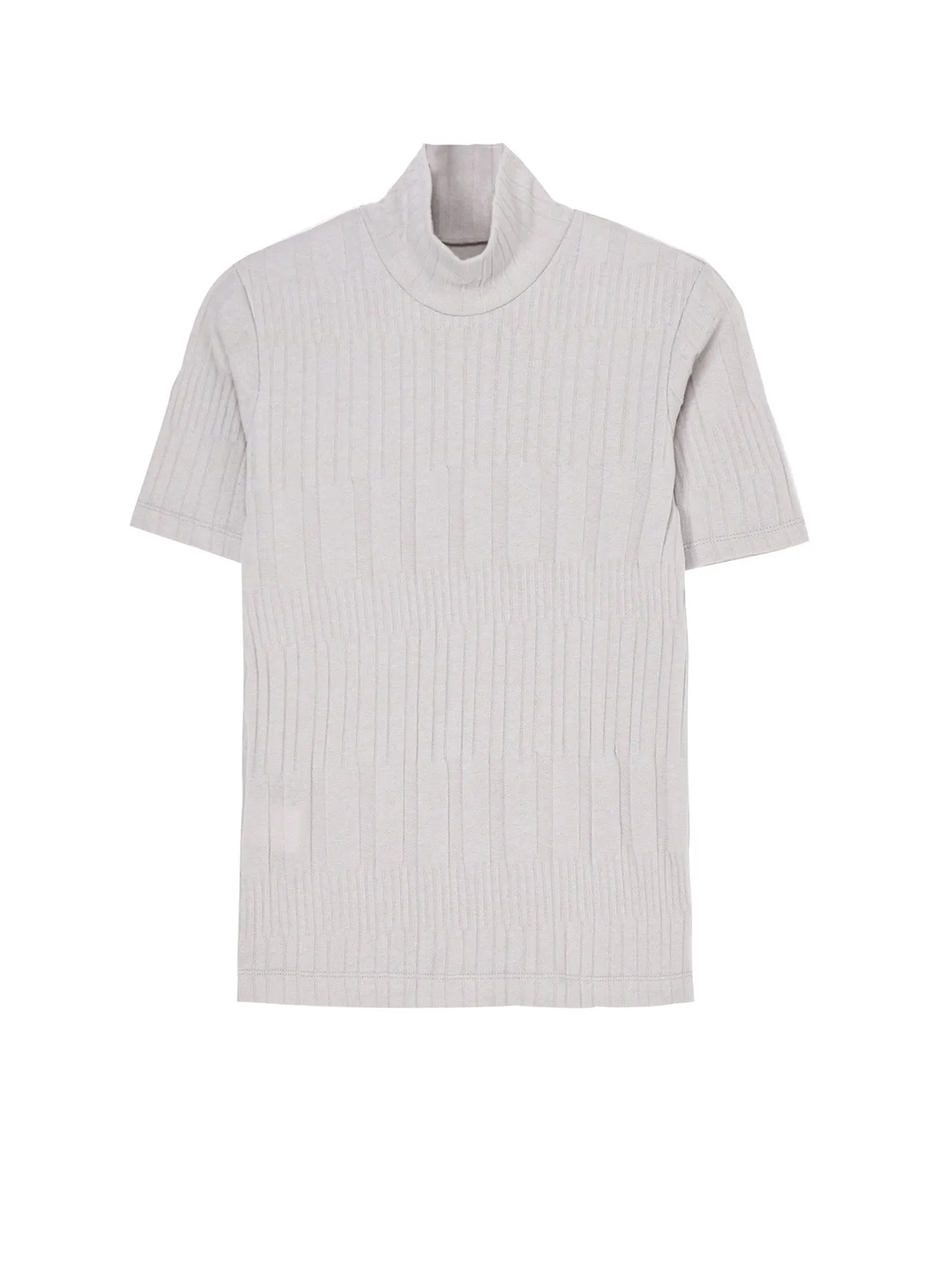 40/ COTTON HARD TWISTED WRINKLED RIBBED HIGH NECK HALF SLEEVE T sold by Yohji Yamamoto