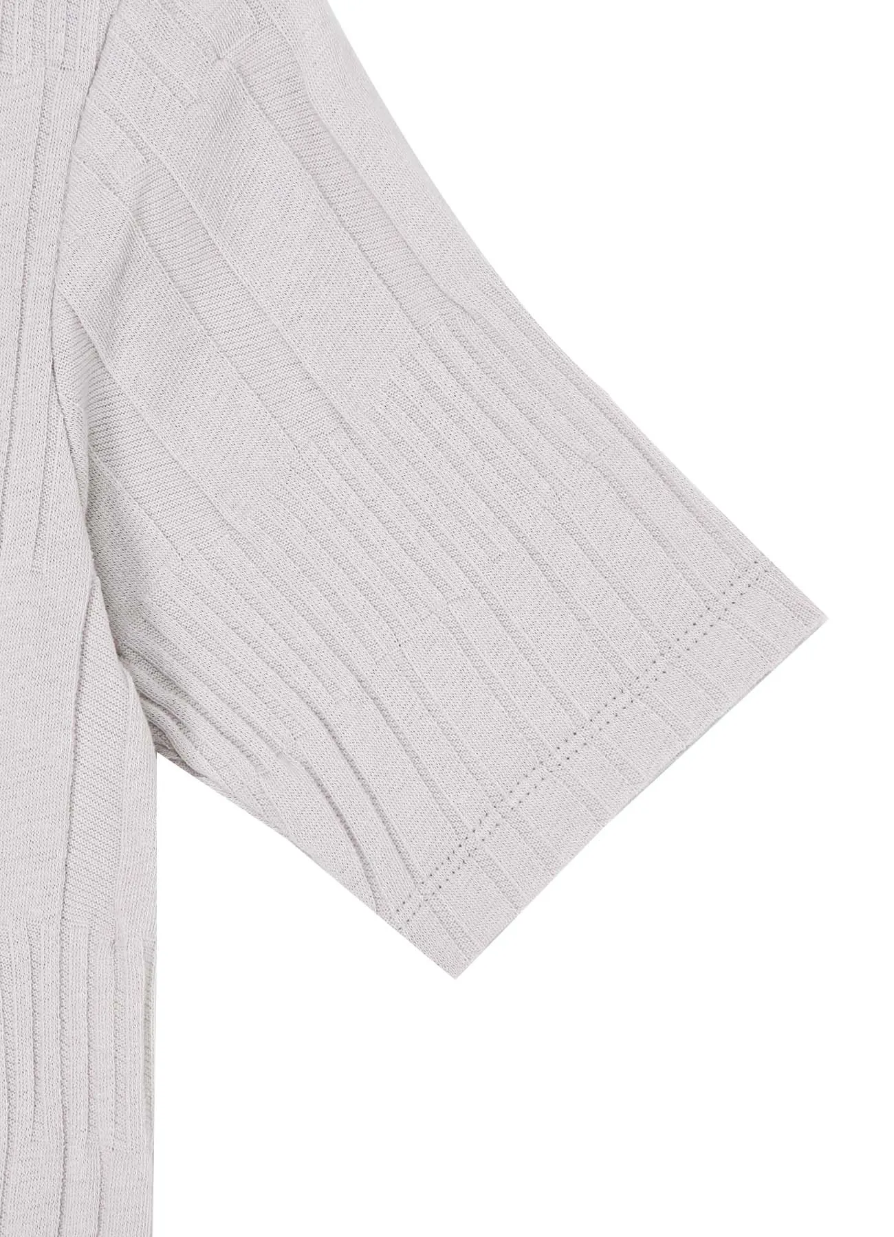 40/ COTTON HARD TWISTED WRINKLED RIBBED HIGH NECK HALF SLEEVE T sold by Yohji Yamamoto product image thumbnail 5