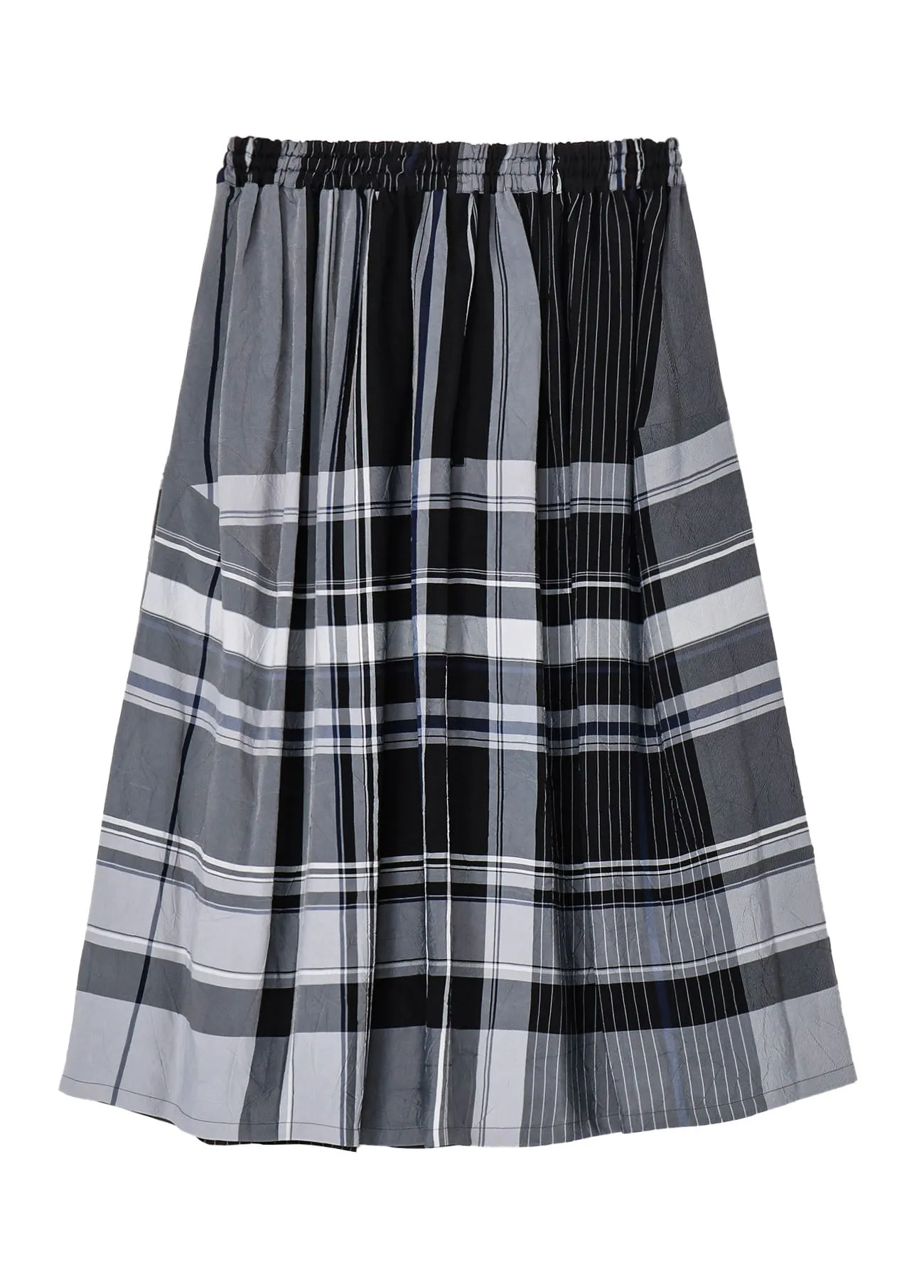 RAYON WRINKLED PLAID SKIRT sold by Yohji Yamamoto product image thumbnail 3