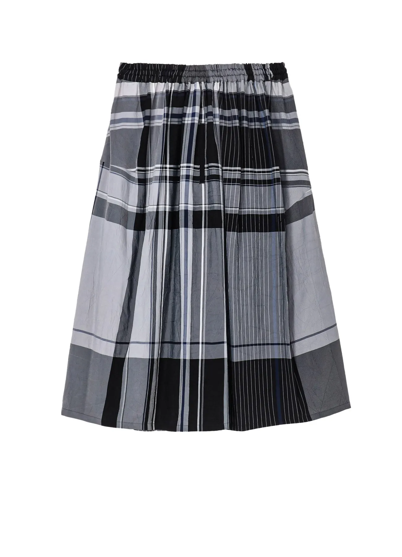 RAYON WRINKLED PLAID SKIRT sold by Yohji Yamamoto
