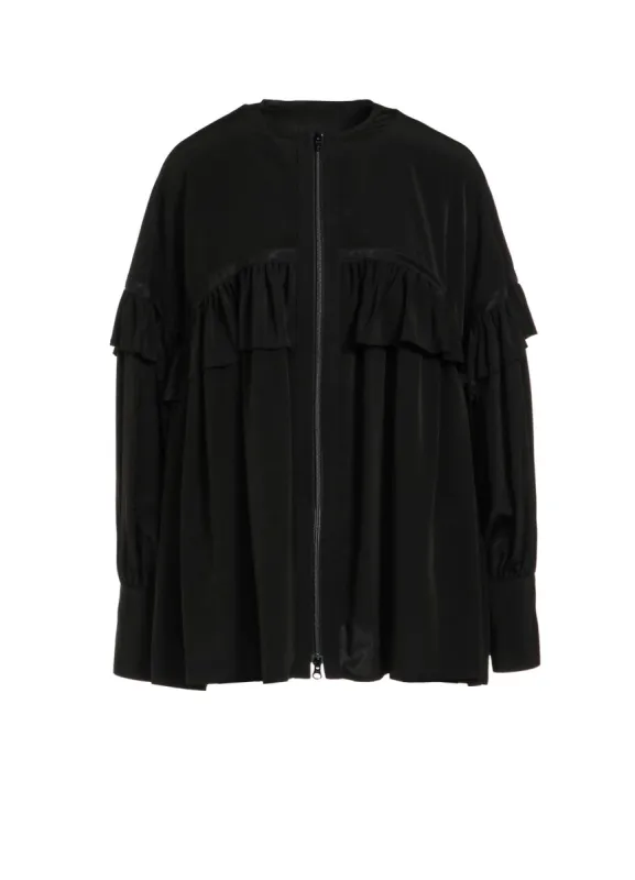 TRIACETATE/POLYESTER RUFFLED BLOUSON sold by Yohji Yamamoto