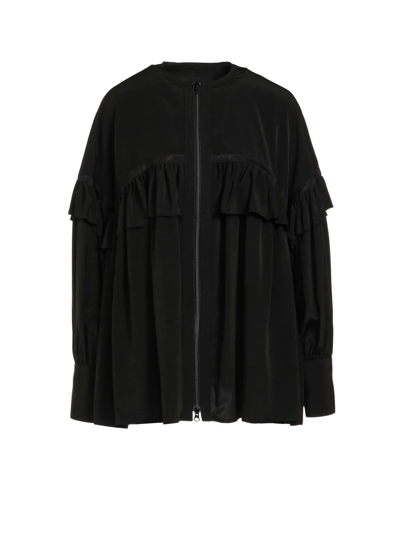 TRIACETATE/POLYESTER RUFFLED BLOUSON sold by Yohji Yamamoto