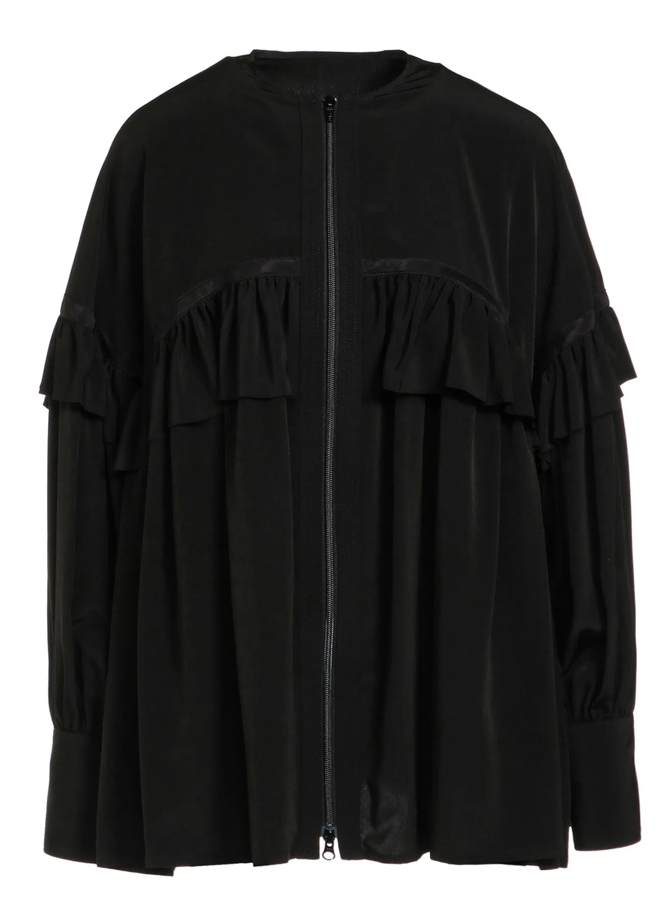 TRIACETATE/POLYESTER RUFFLED BLOUSON sold by Yohji Yamamoto product image thumbnail 2