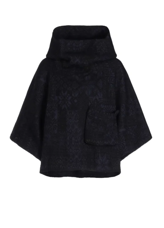 SNOW PATCHWORK W JACQUARD HOODIE PULLOVER sold by Yohji Yamamoto