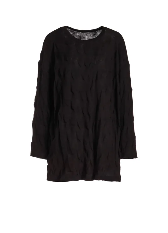 GEOMETRY LINKS STITCH STRIPED ASYMMETRIC OVERSIZED LONG SLEEVE T sold by Yohji Yamamoto