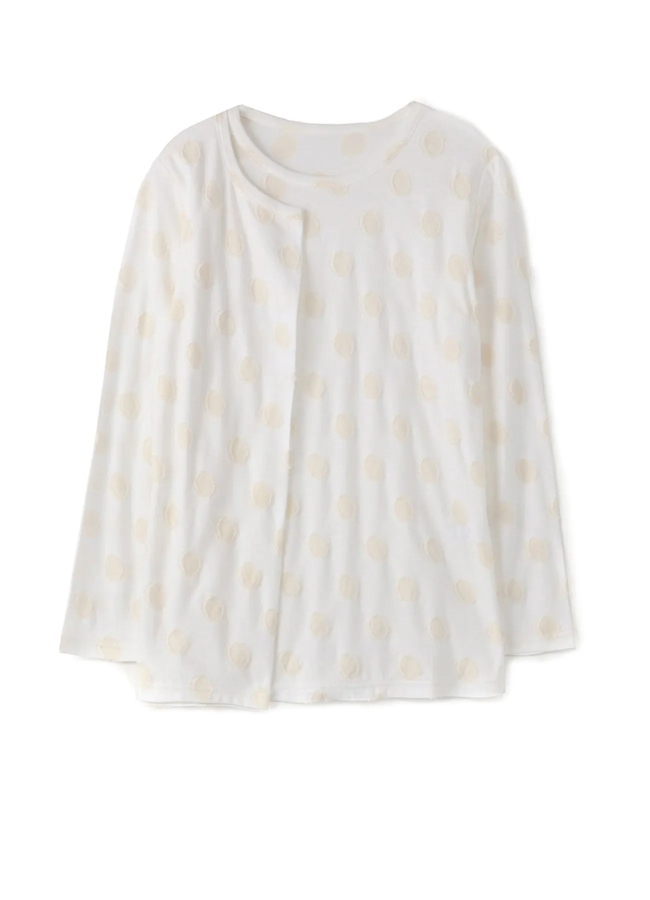 DOT CUT JACQUARD FLARE TUCK DRAPE T-SHIRT sold by Yohji Yamamoto