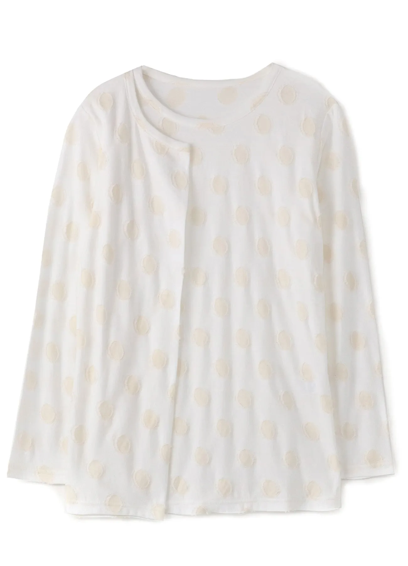 DOT CUT JACQUARD FLARE TUCK DRAPE T-SHIRT sold by Yohji Yamamoto product image thumbnail 2